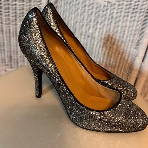 J. Crew glitter heels